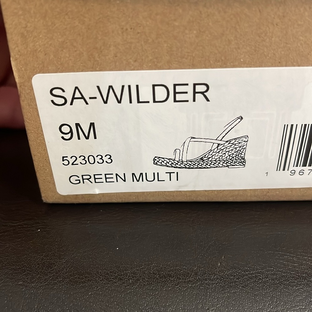 NWT SANCTUARY Leather Wilder Camo Wedges Sandals Size 9M - Picture 3 of 4